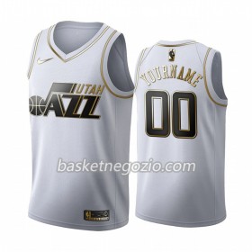 Canotte Uomo Utah Jazz Personalizzate 2019-20 Nike Bianco Golden Edition Swingman